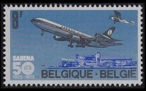 België 1973 - OBP 1675 - oprichting SABENA, Postzegels en Munten, Luchtvaart, Frankeerzegel, Ophalen of Verzenden, Postfris