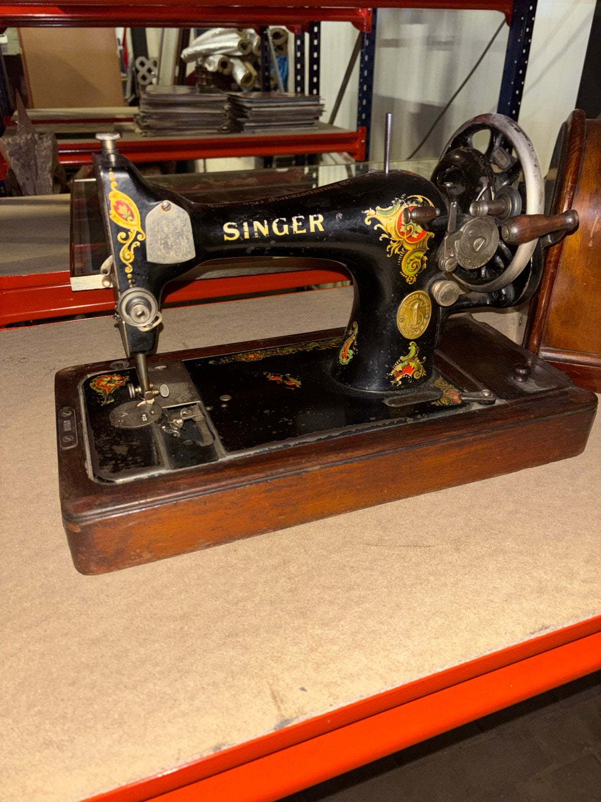 Singer handnaaimachine met houten kap, Ophalen of Verzenden