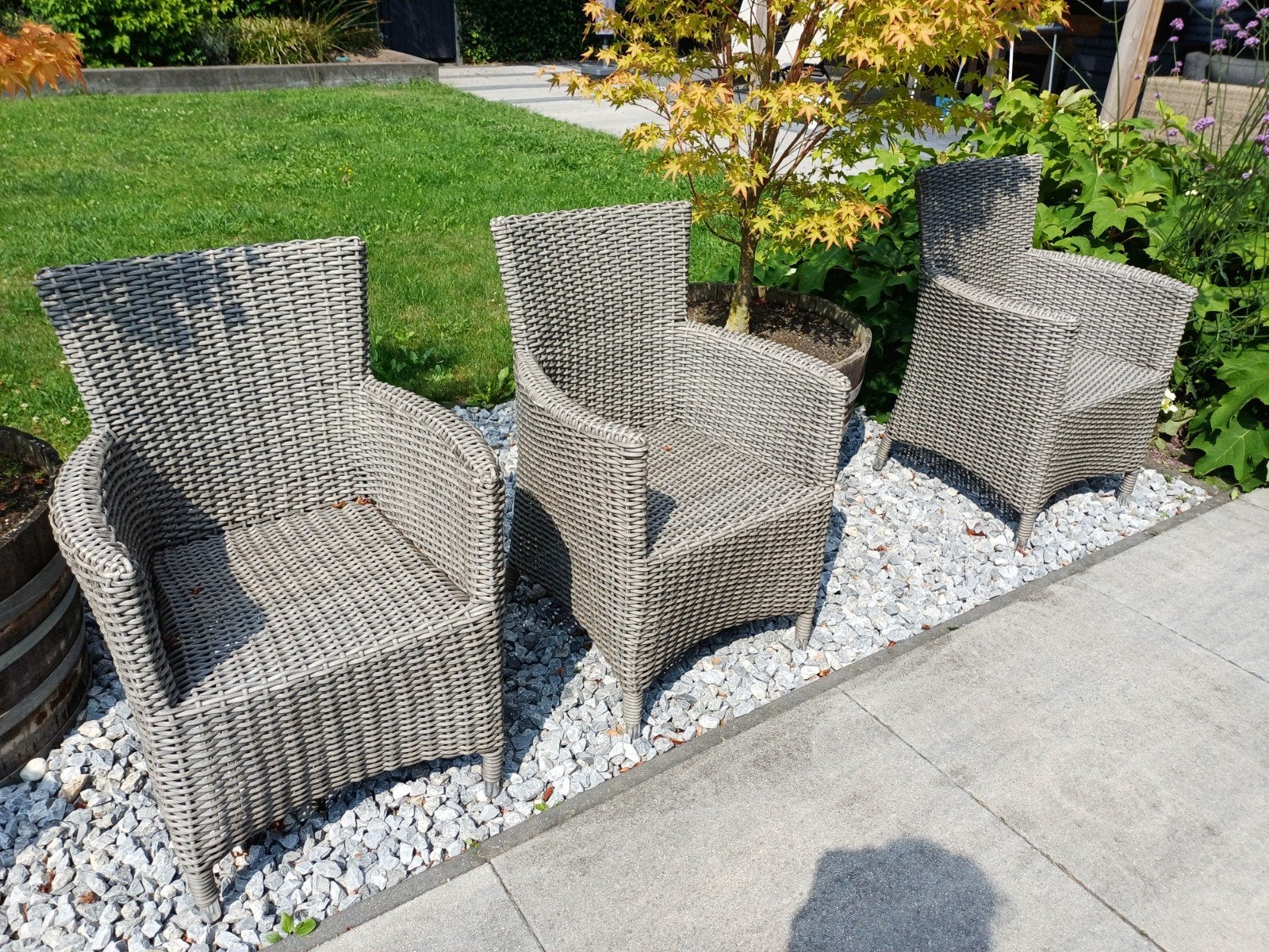 Wicker tuinstoelen RS Design - 6 stuks, Ophalen, Gebruikt, Wicker