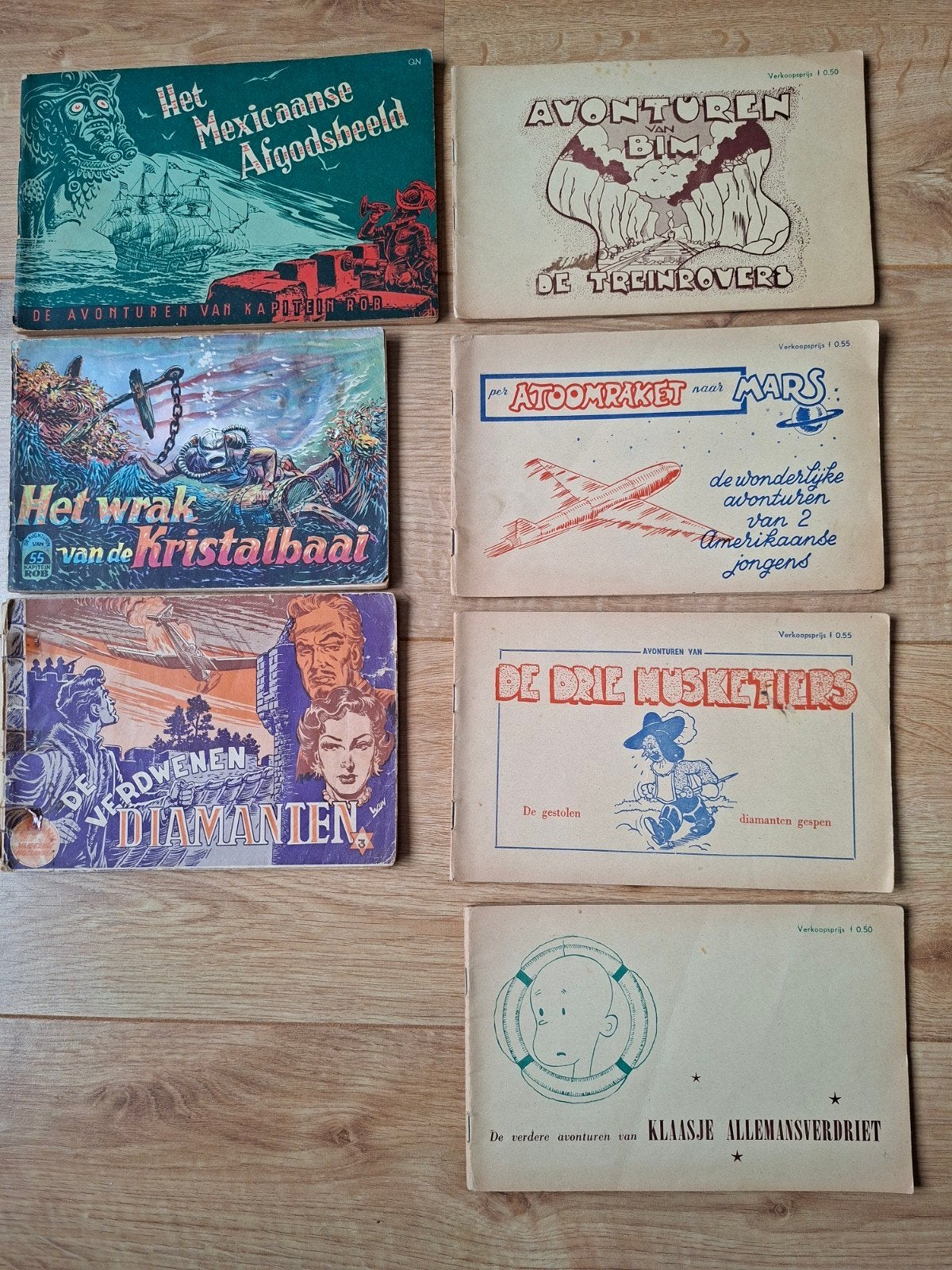 Partij oude stripboeken oa Kapitein Rob, Meerdere stripboeken, Ophalen of Verzenden, Gelezen