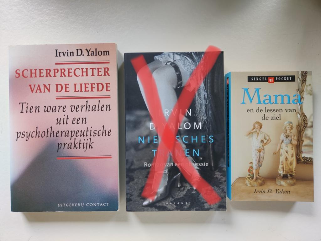 Irvin D. Yalom - 2 titels- samen €7,00, Boeken, Ophalen of Verzenden, Gelezen, Ontwikkelingspsychologie