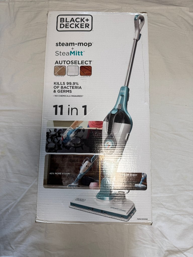 BLACK+DECKER 11-in-1 Steam-mop met SteaMitt, Ophalen of Verzenden, Zo goed als nieuw, Stoomreiniger