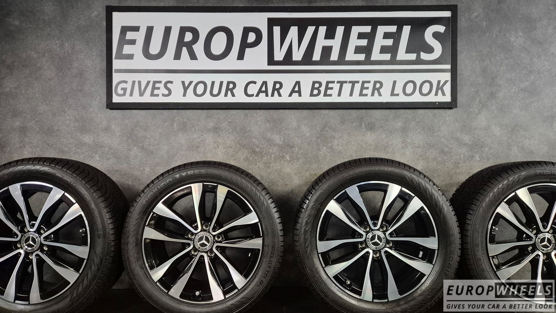 17 inch Mercedes C klasse W206 S206 Bicolor Zwart breedset, Auto-onderdelen, Banden en Velgen, Gebruikt, -, -, Banden en Velgen