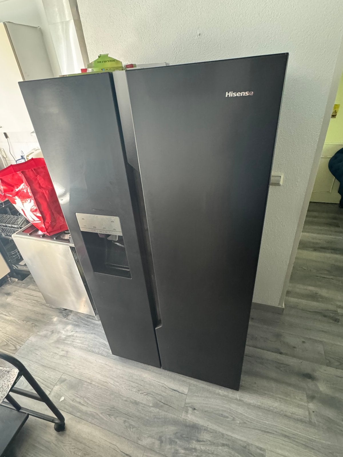 HiSense Amerikaanse koelkast met water reservoir, Ophalen, Gebruikt, 200 liter of meer, 60 cm of meer