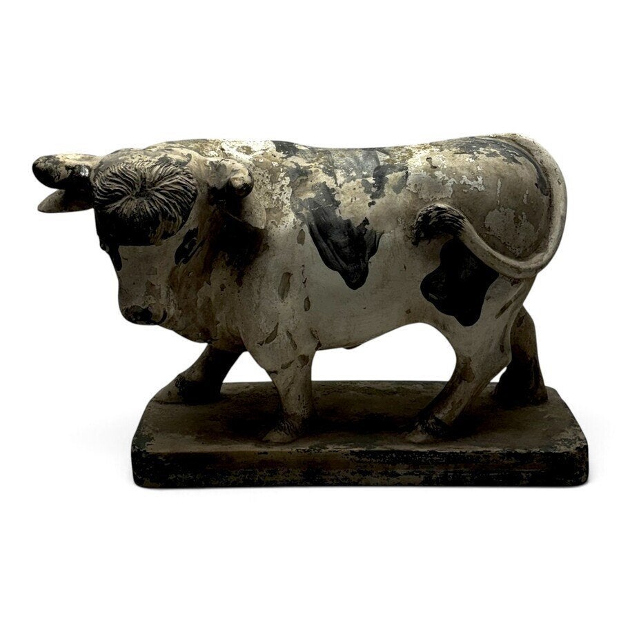 Gepolychromeerd etalagebeeld voor een slagerij, stier, Ophalen of Verzenden