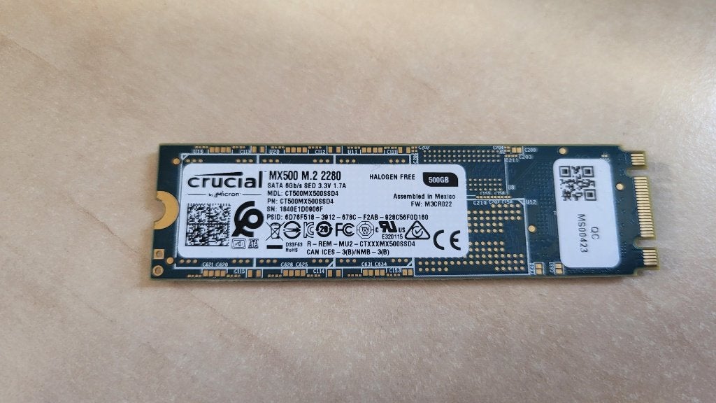 Crucial MX500 500GB M.2 2280 SATA SSD (CT500MX500SSD4), Computers en Software, Intern, SSD, Ophalen of Verzenden, Zo goed als nieuw