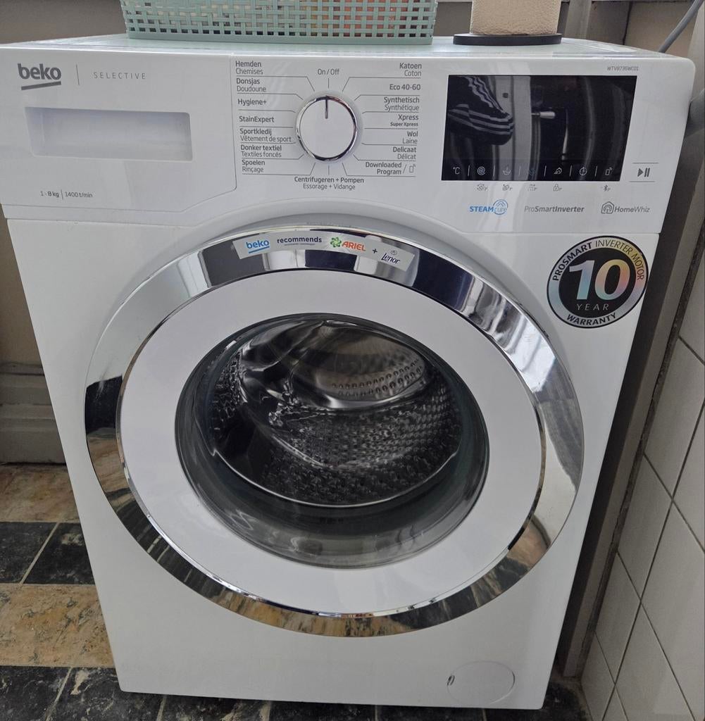 Wasmachine (Beko) + Gasfornuis/Oven (Siemens) - ZGAN, Ophalen, Zo goed als nieuw, 85 tot 90 cm, 1200 tot 1600 toeren