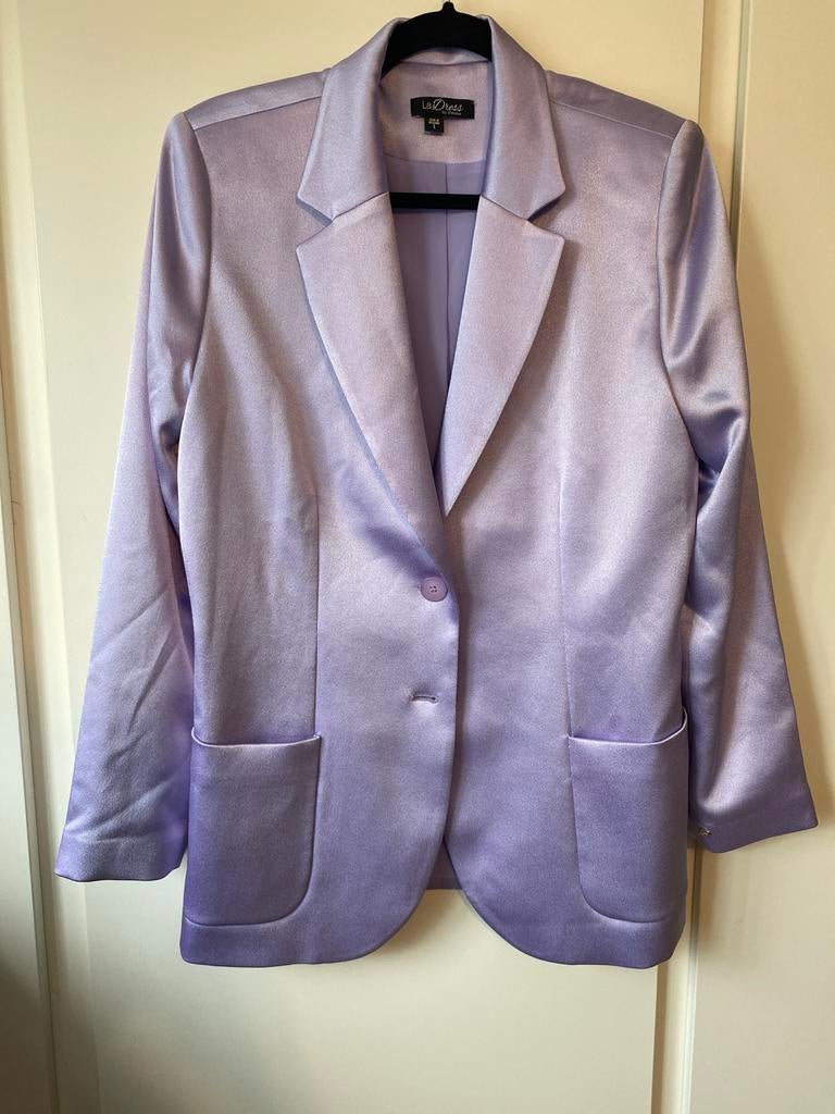 La Dress by Simone Colbert Maat L Lila Glanzende Stof, Paars, Maat 42/44 (L), Ophalen of Verzenden, Zo goed als nieuw