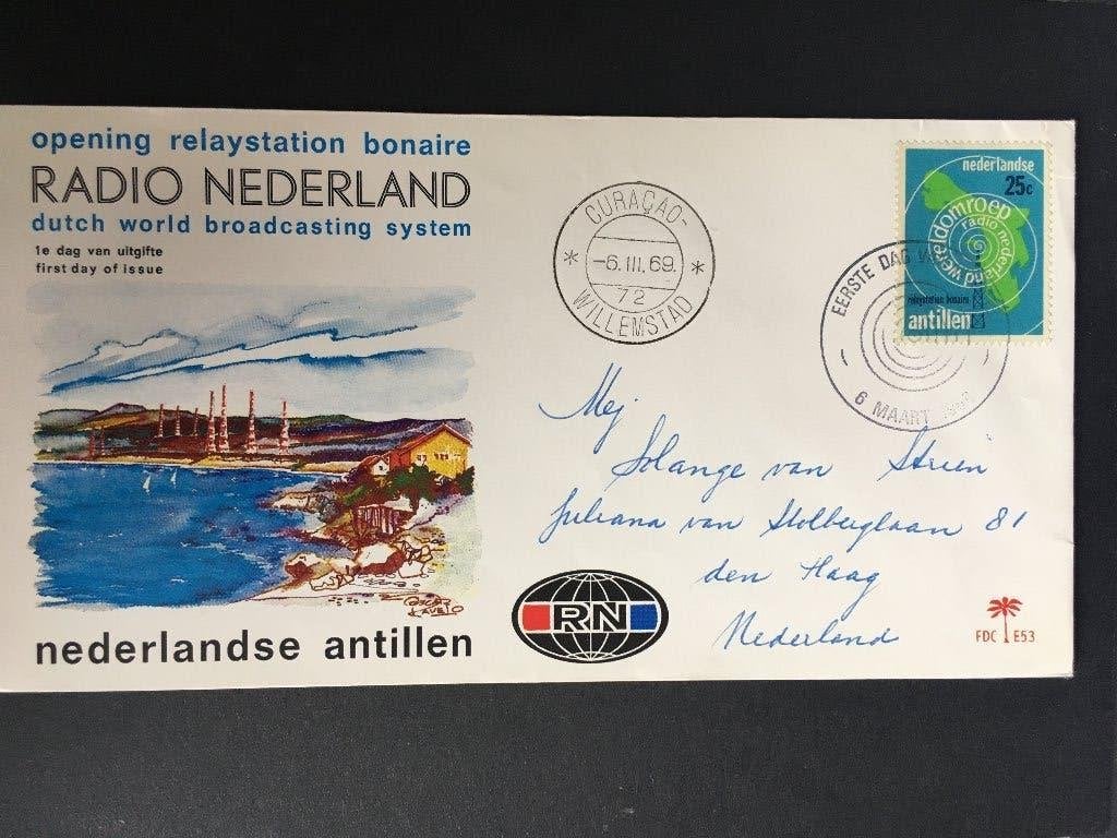 R10-E53 Antillen 1969 - FDC E53 Radio Nederland Wereldomroep, Postzegels en Munten, Postzegels | Eerstedagenveloppen, Ophalen of Verzenden