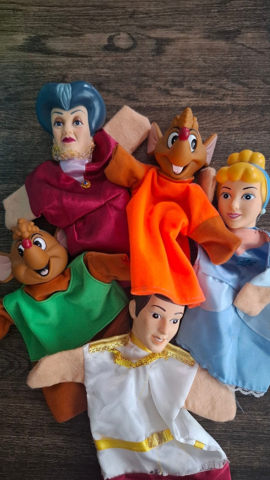 Poppenkast poppen assepoester, Verzamelen, Disney, Ophalen of Verzenden, Assepoester of Belle, Gebruikt, Beeldje of Figuurtje