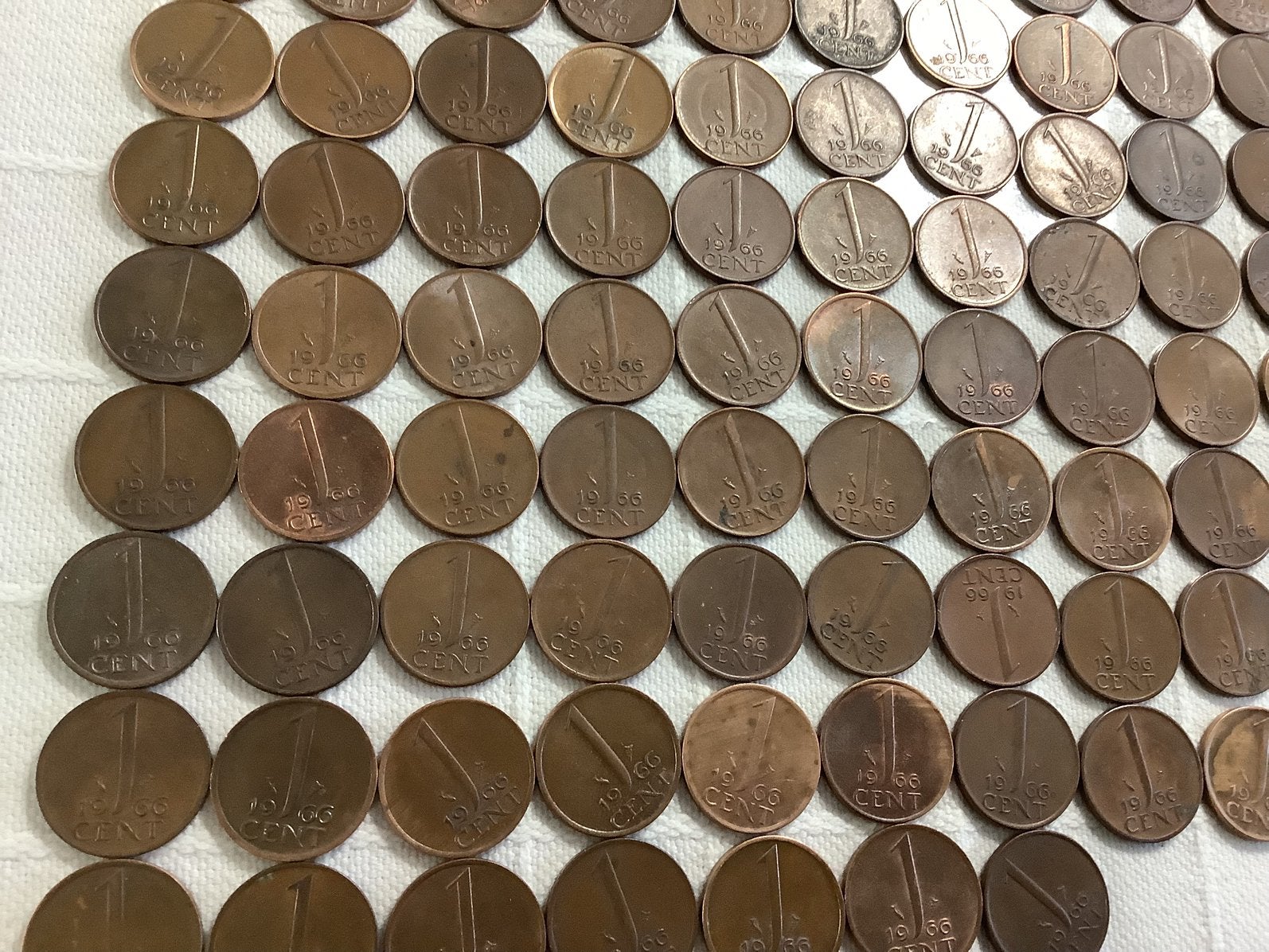 137 een cent munten Nederland 1966., Ophalen of Verzenden, Koningin Juliana, 1 cent, Losse munt