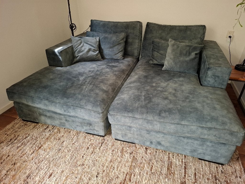 Room 108 - dubbele design longchair - Annabelle, Ophalen, Tweepersoons, Zo goed als nieuw, Stof