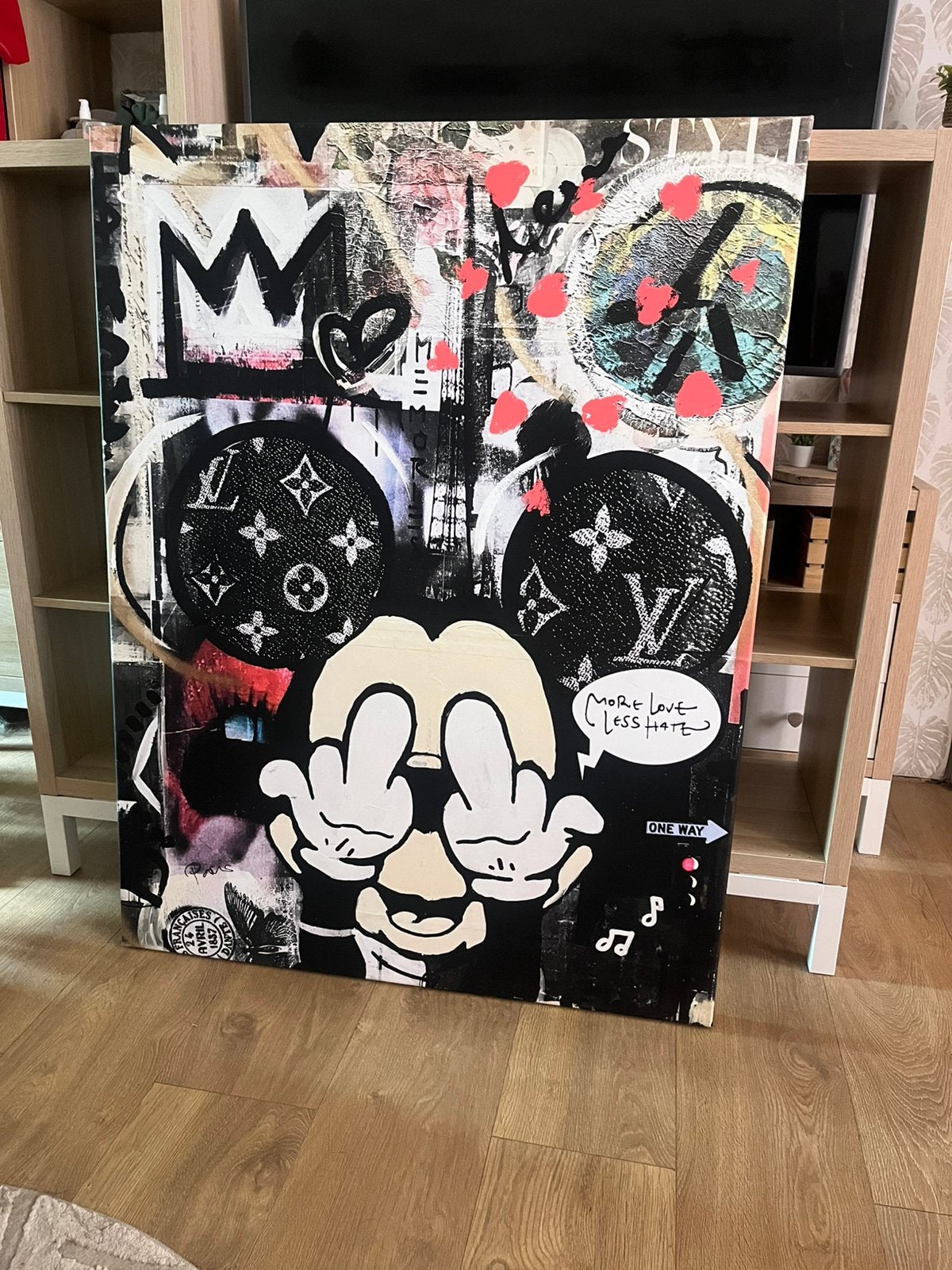 Canvas Mickey Mouse 130x100 cm, Ophalen, Overige typen, Zo goed als nieuw, 100 tot 125 cm