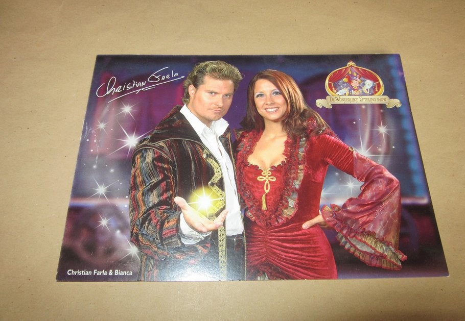 Efteling kaart De Wonderlijke Efteling Show Christian&Bianca, Verzenden, Gebruikt, Overige typen