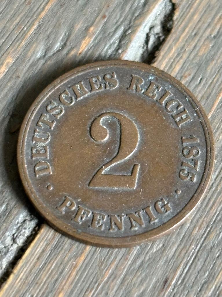 2 Pfennig 1875 Duitsland, Ophalen of Verzenden, Duitsland, Losse munt