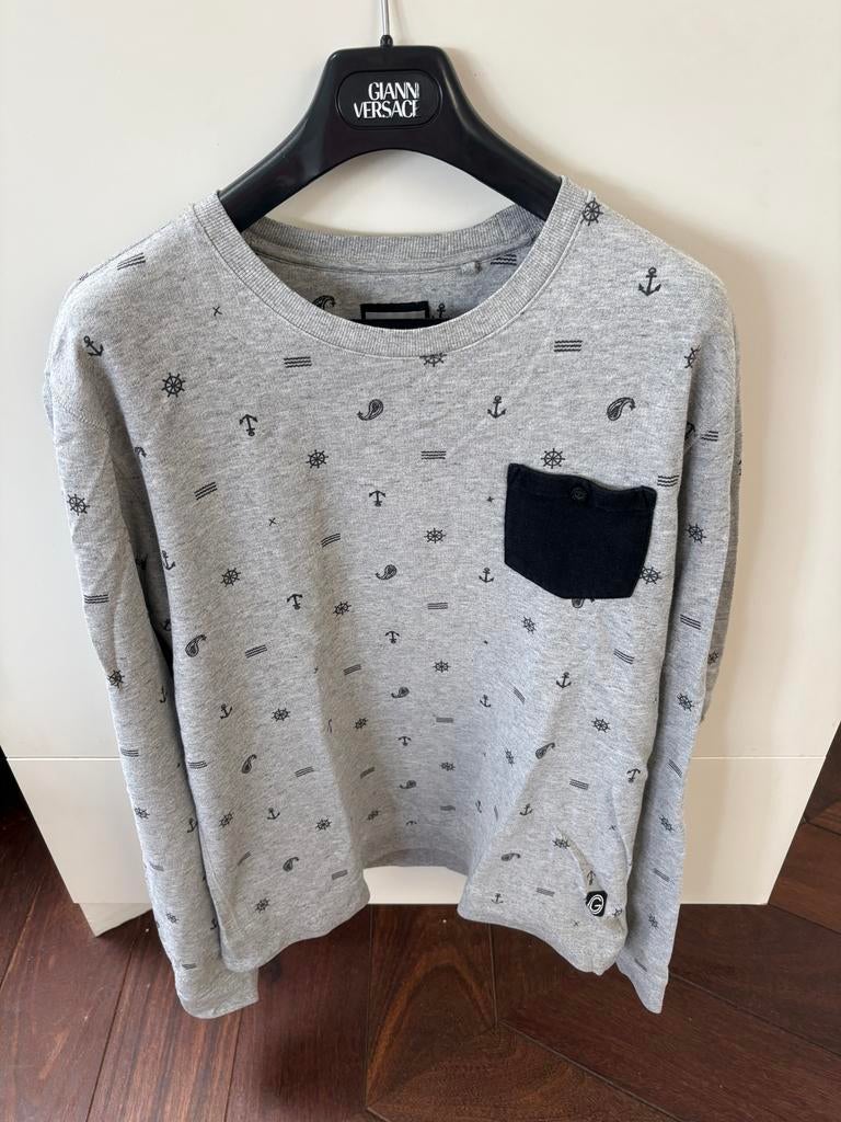 Gallice Sweater XL Grijs Katoen met Ankerprint, Ophalen of Verzenden, Zo goed als nieuw, Maat 56/58 (XL), Grijs