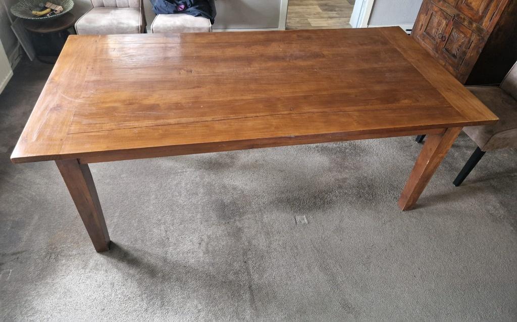Te Koop: Teakhouten eettafel, Huis en Inrichting, Tafels | Eettafels, Ophalen, Rustieke stijl, Gebruikt, Teakhout