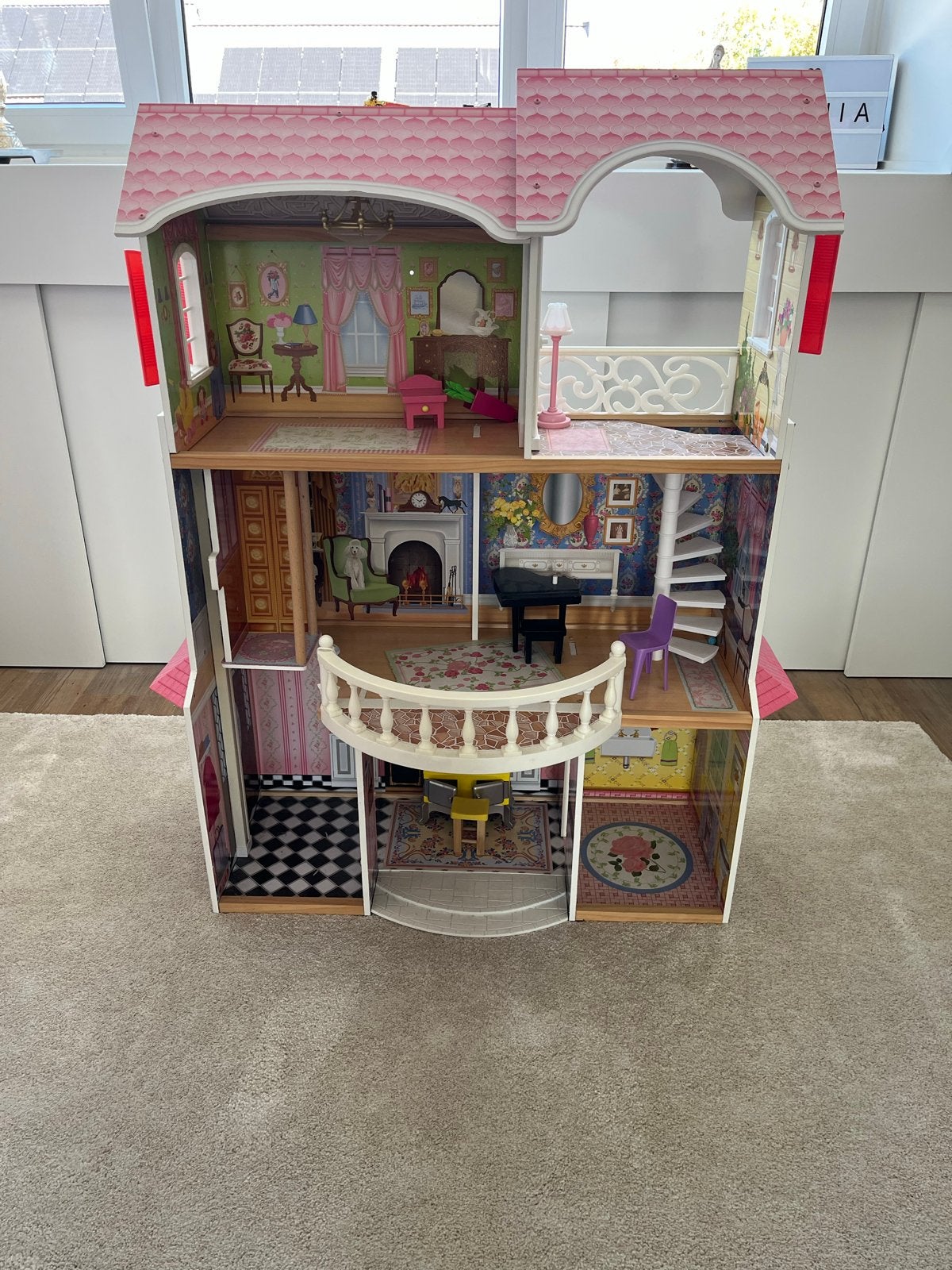 Groot en Ingericht Poppenhuis kinder, Verzamelen, Ophalen, Zo goed als nieuw, Poppenhuis