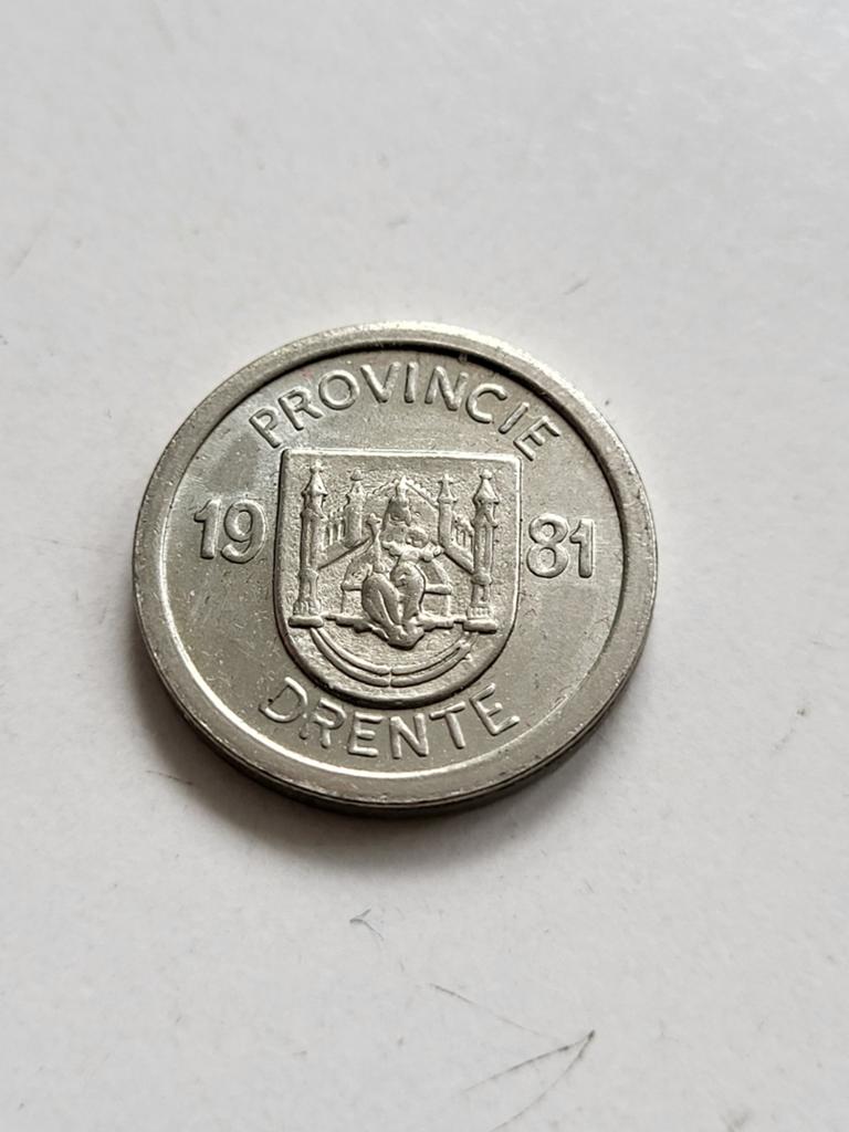 Penning 5 Cents Provincie Drente munt 1981, Postzegels en Munten, Penningen en Medailles, Ophalen of Verzenden