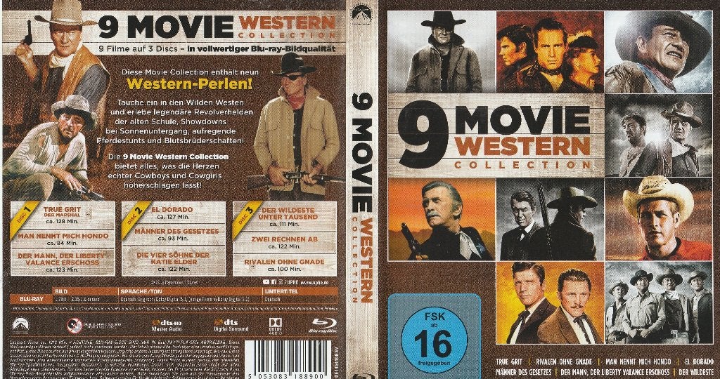 9 movie western collection ( duits - engels ), Ophalen of Verzenden, Zo goed als nieuw, Actie, Boxset