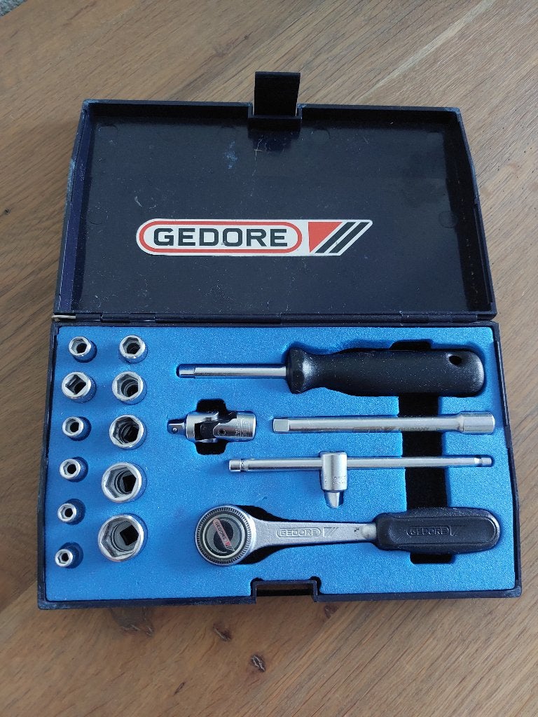 gedore blauw doppendoos dopsleutelset 16 delig, Ophalen of Verzenden, Nieuw