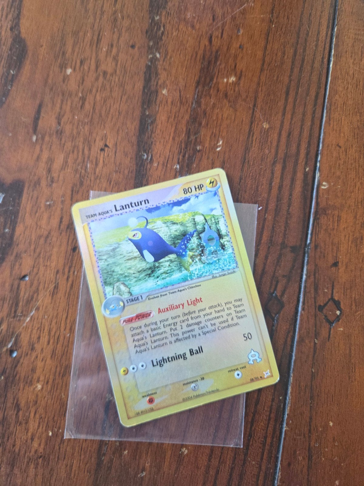 Team Aqua's Lanturn 28/95 Team Magma vs Aqua Reverse Holo, Ophalen of Verzenden, Zo goed als nieuw