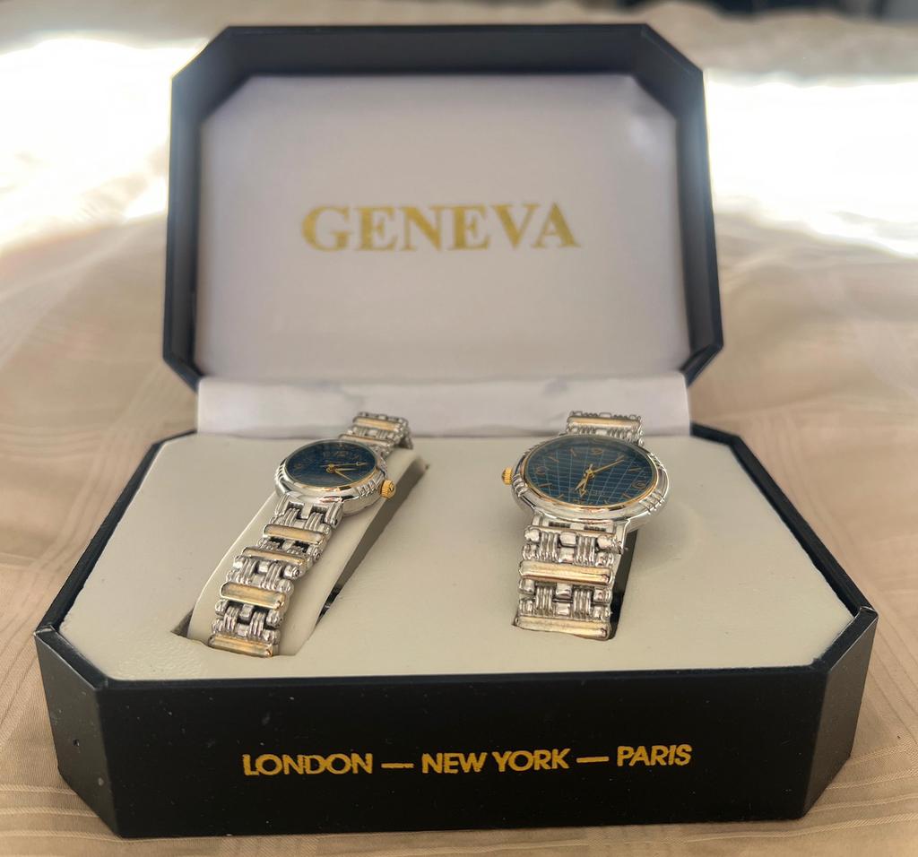 2 Geneva heren horloges, Ophalen of Verzenden, Gebruikt, Staal, Overige merken