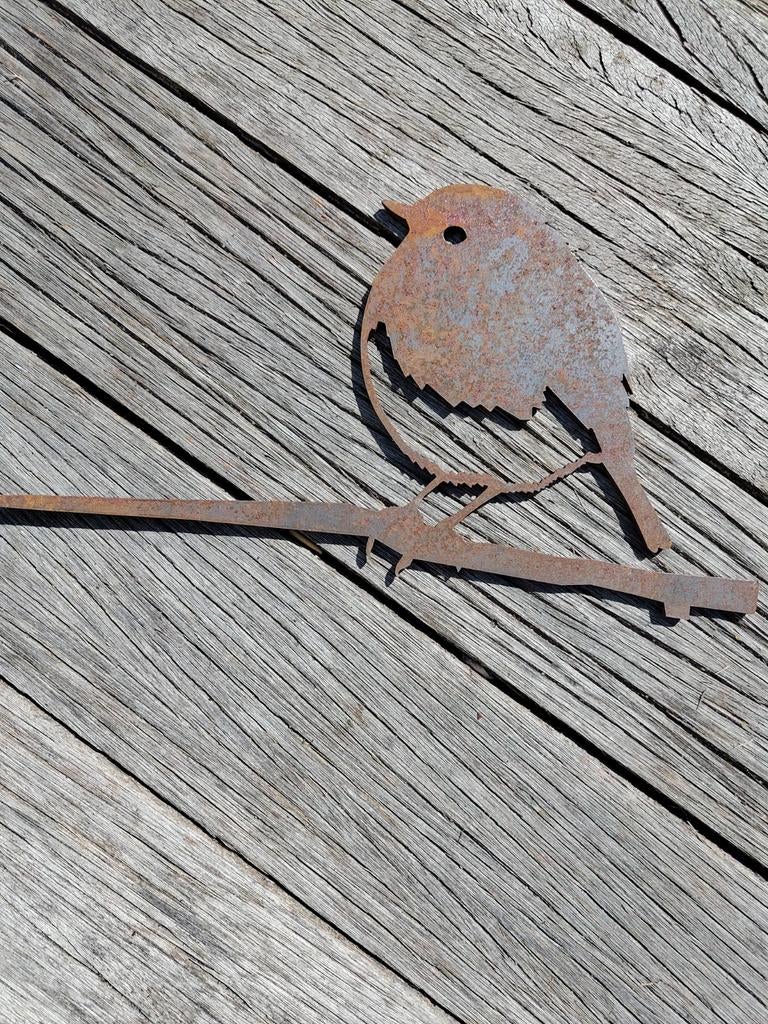 Metalbird Roodborstje Cortenstaal - Uniek Tuindecoratie, Ophalen of Verzenden