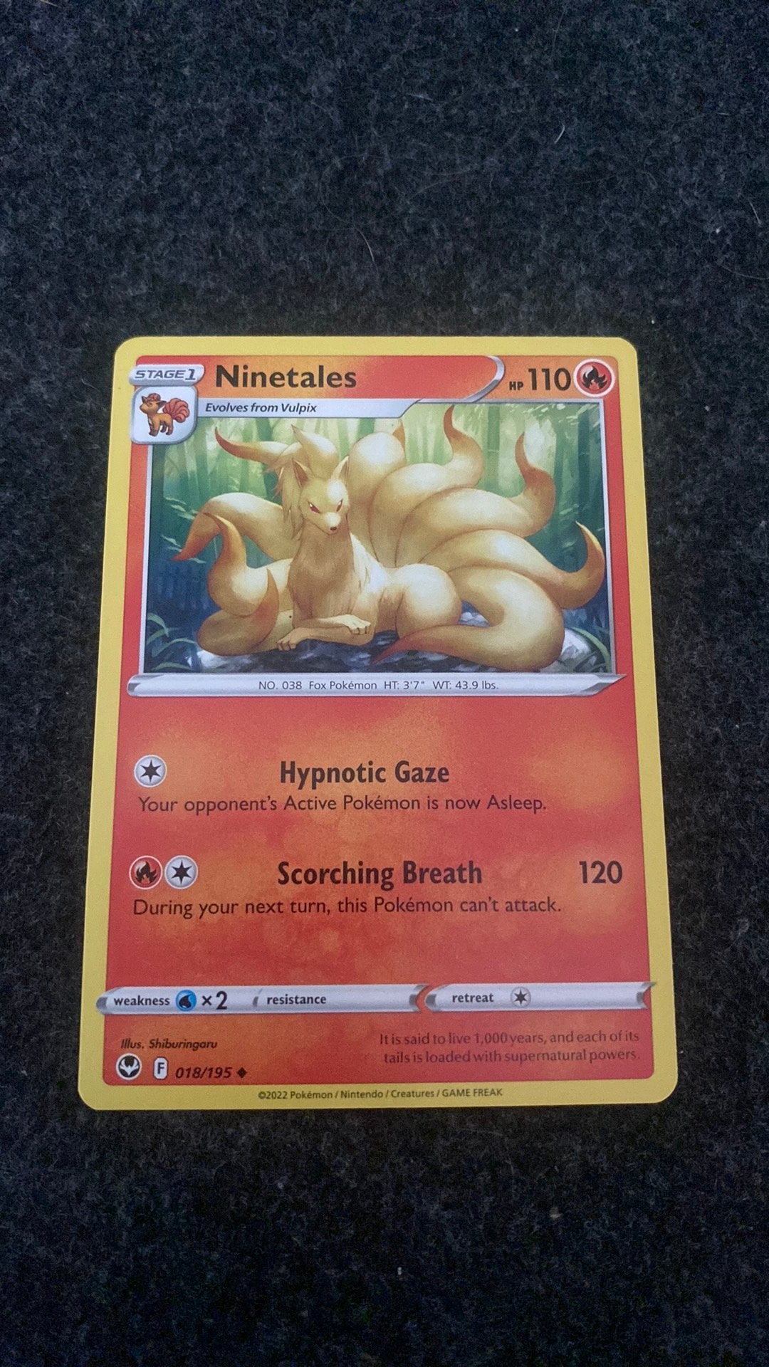 Silver tempest Ninetales common - 018/195, Ophalen of Verzenden, Zo goed als nieuw