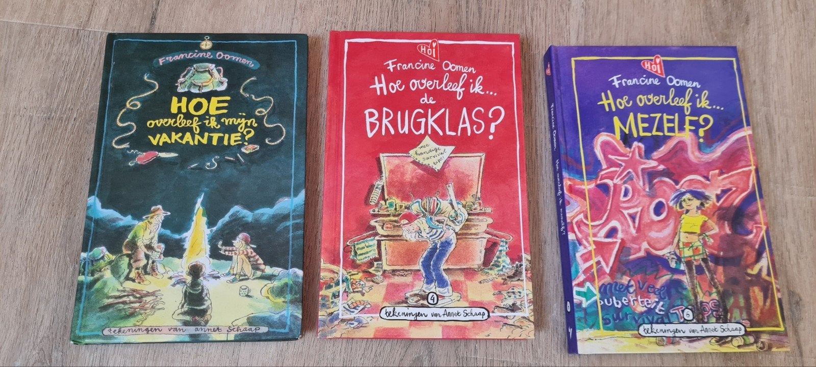 Hoe overleef ik... boeken van Francine Oomen(3 stuks of los), Boeken, Ophalen of Verzenden, Zo goed als nieuw