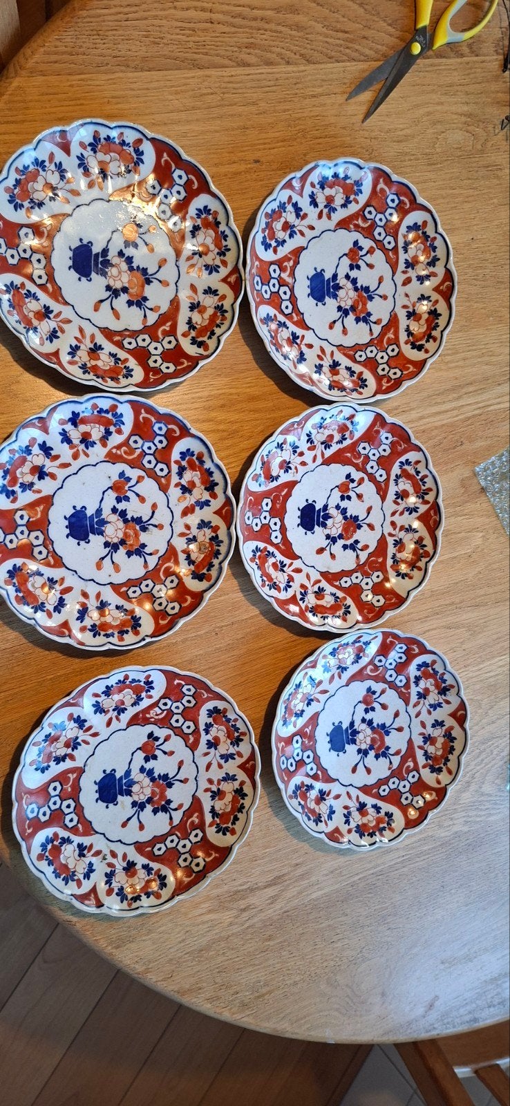 Set van 6 antieke Imari porseleinen borden, Ophalen of Verzenden