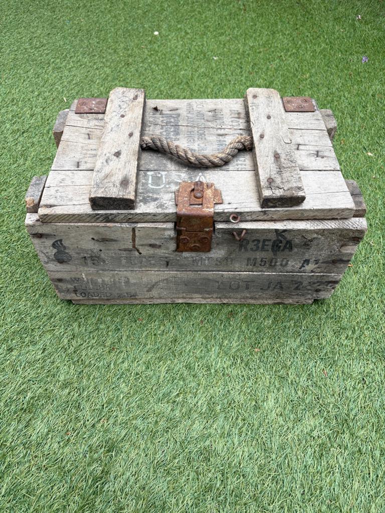 Vintage USA Munitiekist Houten Kist Leger Opslag, Ophalen of Verzenden