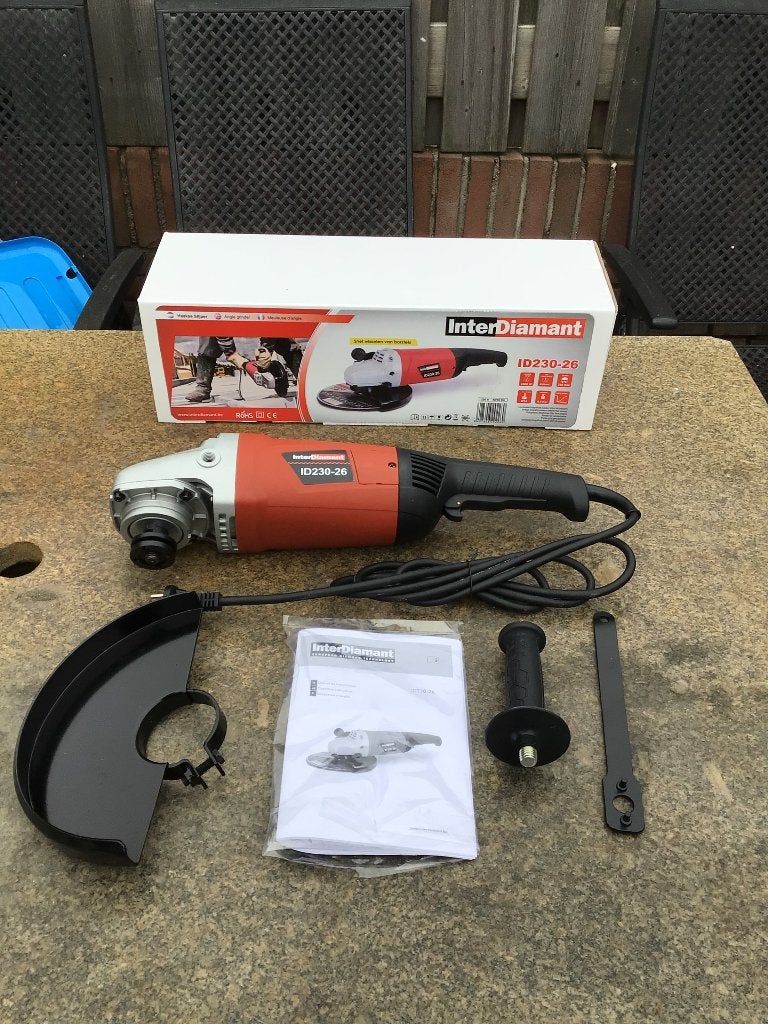 Interdiamant slijpmachine, haakse slijper, slijptol, Doe-het-zelf en Verbouw, Ophalen of Verzenden, Nieuw, 1000 watt of meer, Haakse handslijpmachine