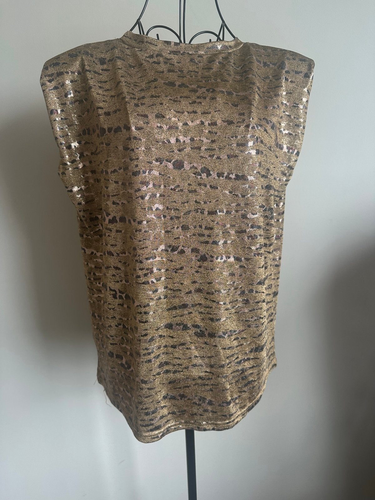 Costes XL gouden glitter top met tijgerprint, Maat 46/48 (XL) of groter, Ophalen of Verzenden, Zo goed als nieuw, Zonder mouw