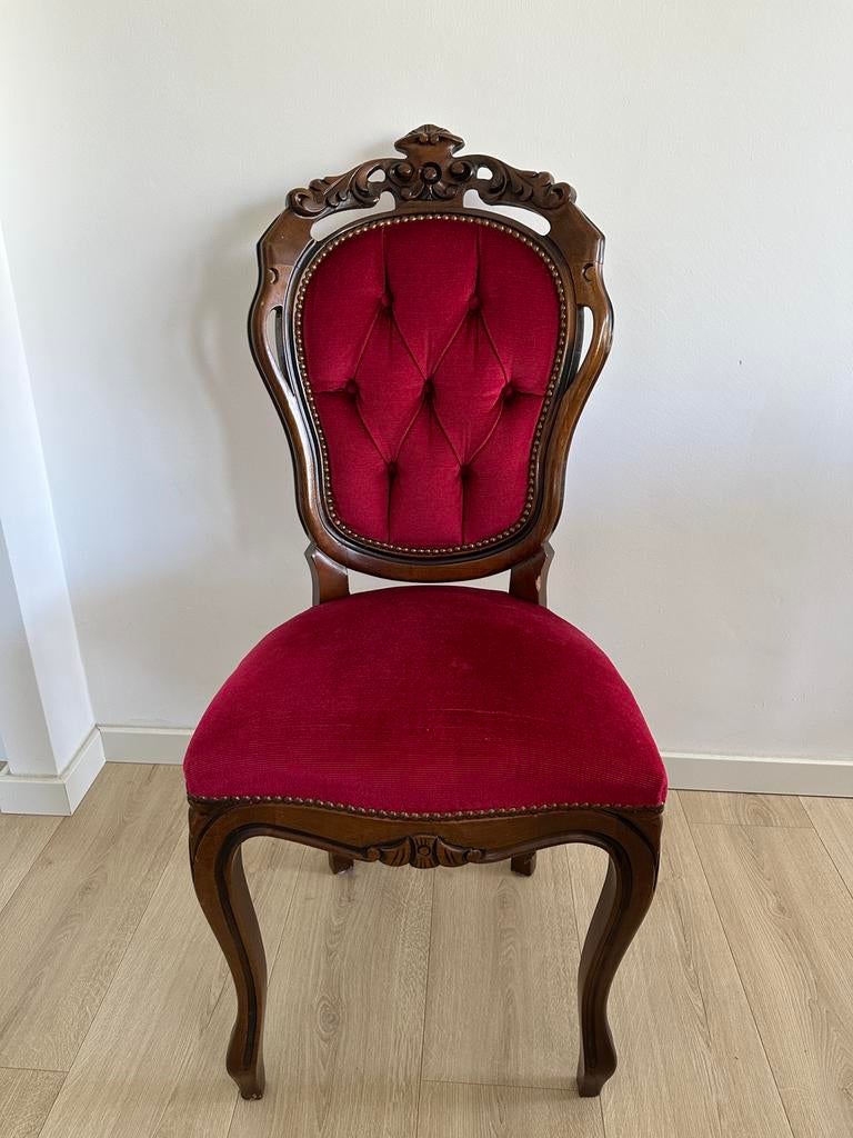 Rode barok eetkamerstoel vintage, Ophalen