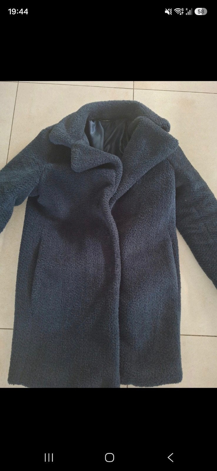 Lange teddy jas Esmara by Heidi Klum - Maat 38/40, Maat 38/40 (M), Blauw, Ophalen of Verzenden, Gedragen