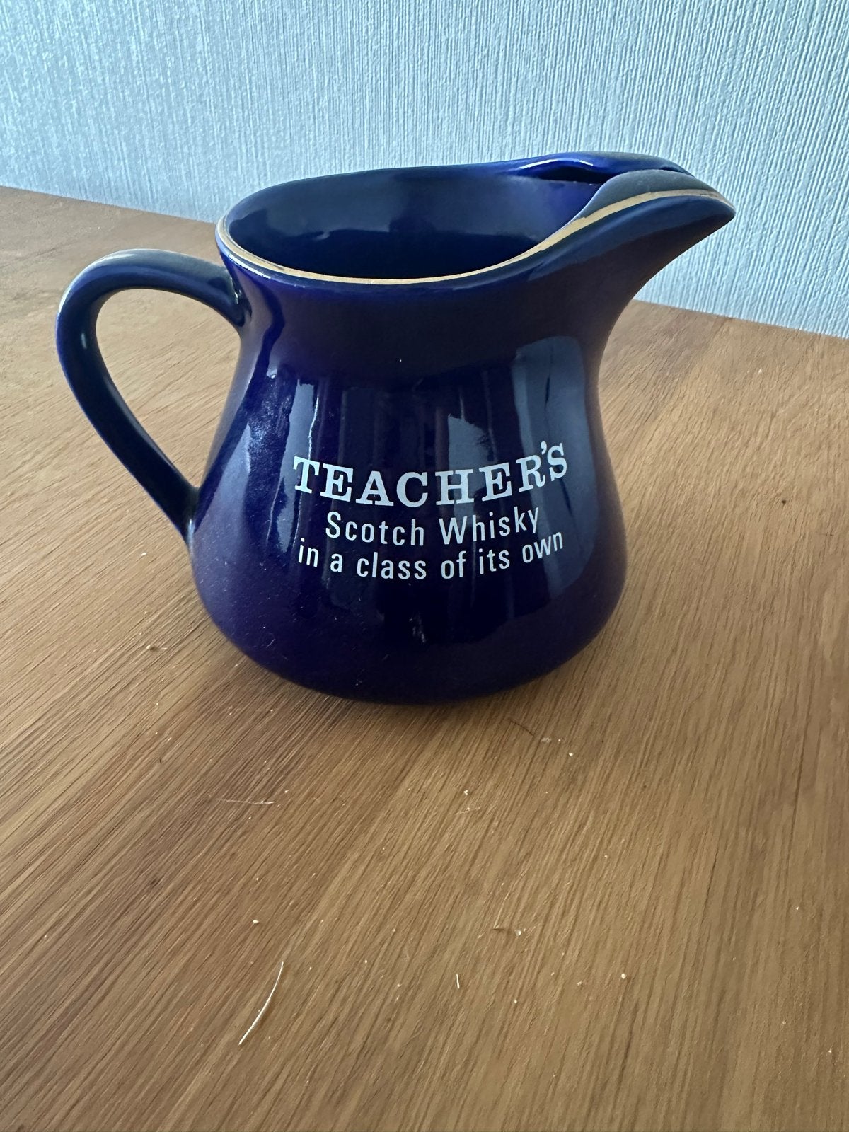 Vintage Teacher's Scotch Whisky Waterkan (Blauw / Goud), Ophalen of Verzenden