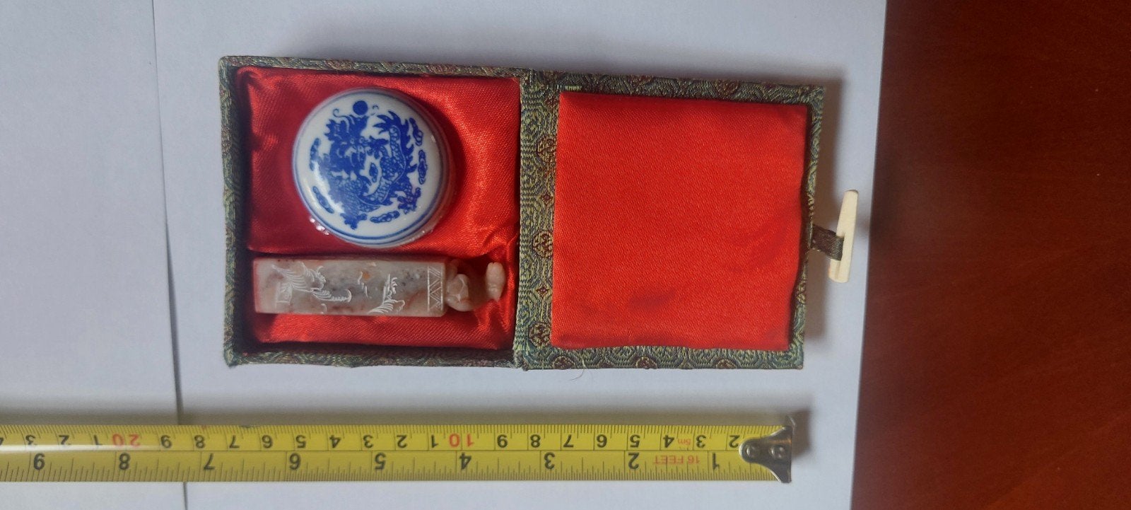 Chinese zegelsteen met inkt en doosje, Ophalen of Verzenden