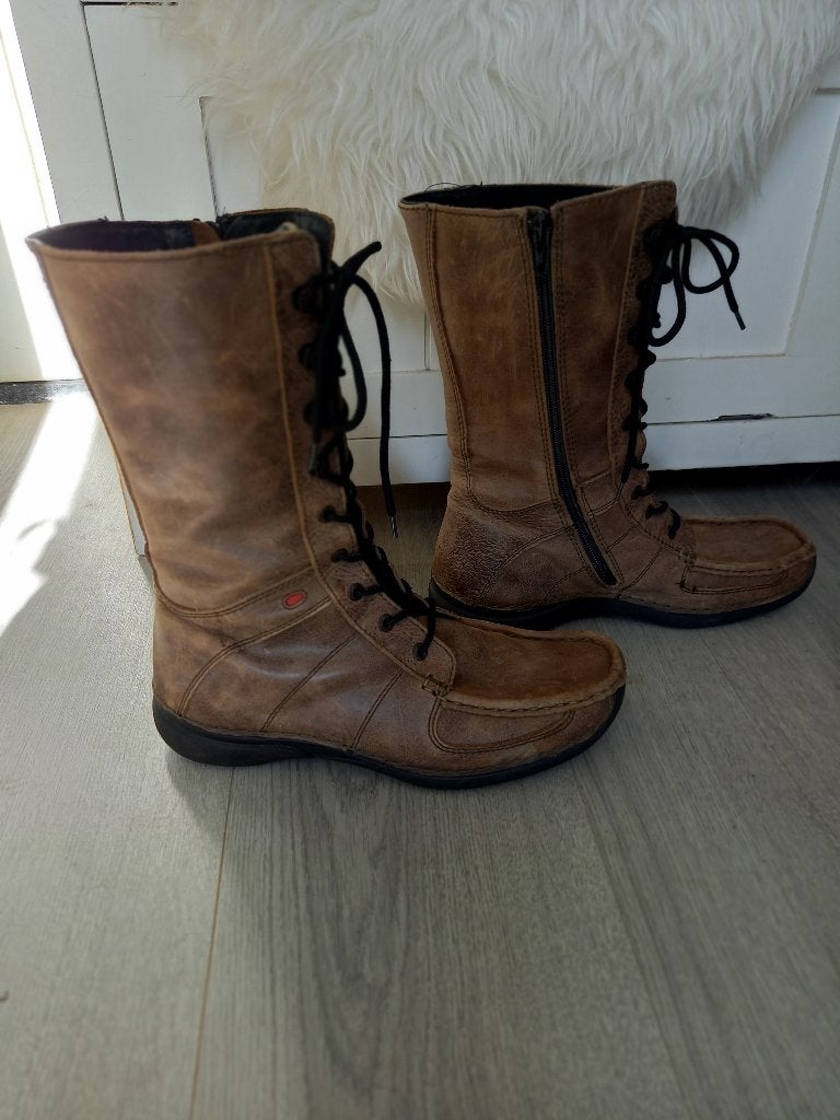 Hoge Beige Wolky Veterlaarzen / Boots Maat 41, Kleding | Dames, Hoge laarzen, Wolky, Beige, Ophalen of Verzenden