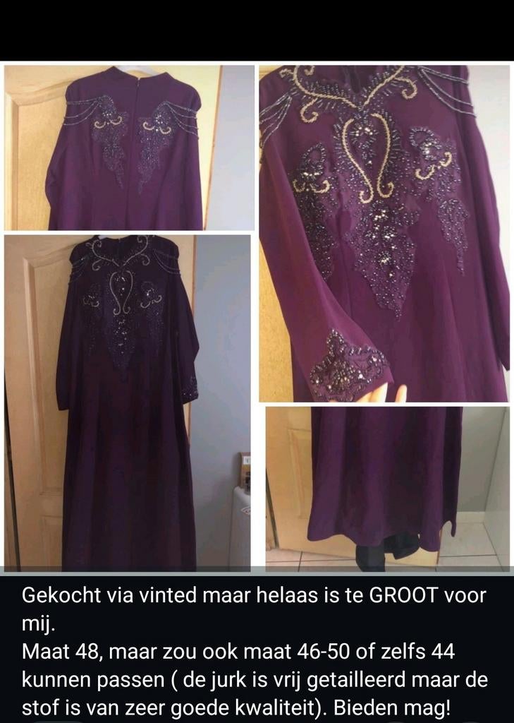 Avondjurk / Abiye, Ophalen of Verzenden, Zo goed als nieuw, Maat 46/48 (XL) of groter, Overige typen