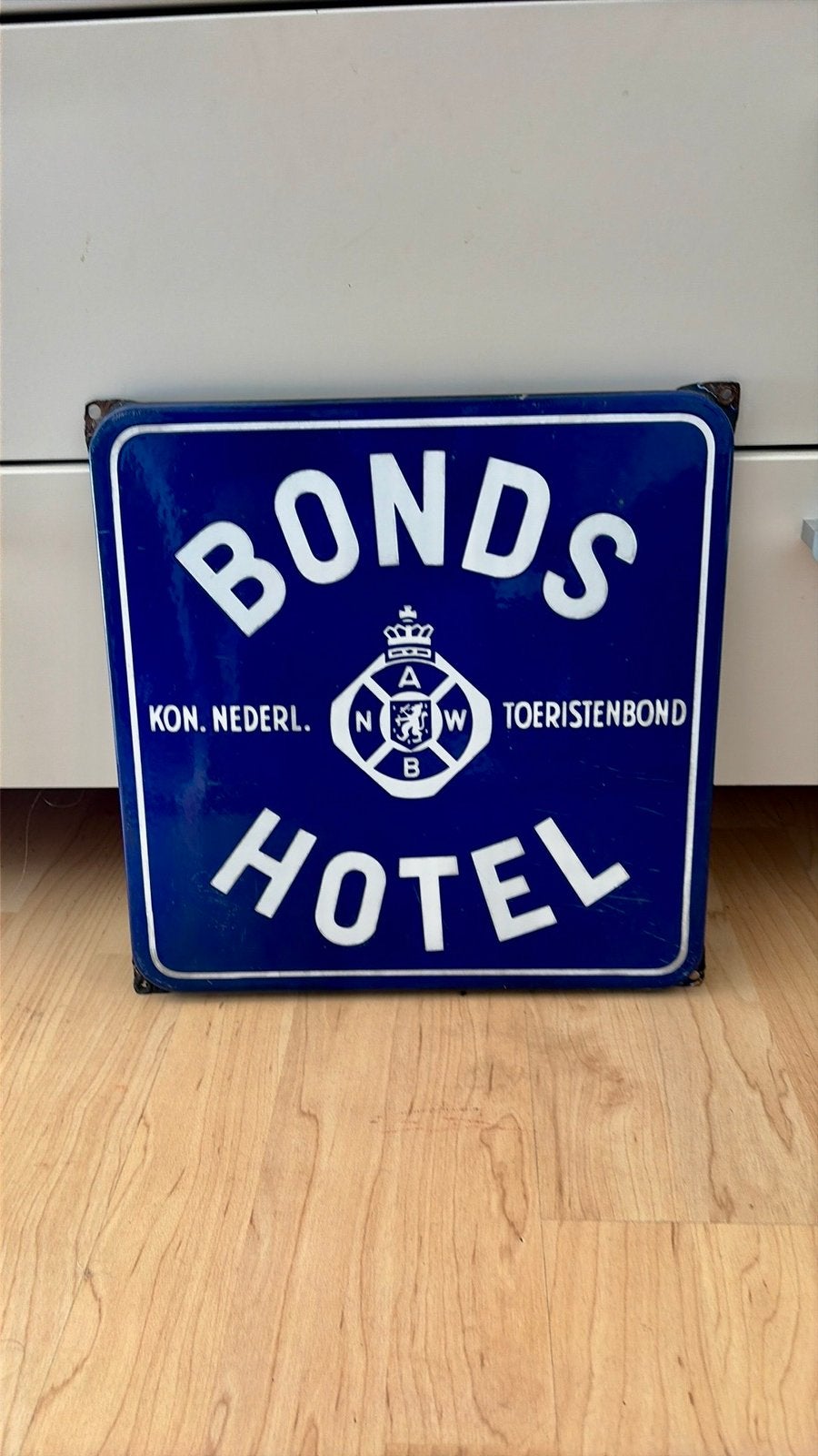 Emaille reclamebord ANWB Bonds Hotel, Ophalen of Verzenden, Gebruikt, Reclamebord