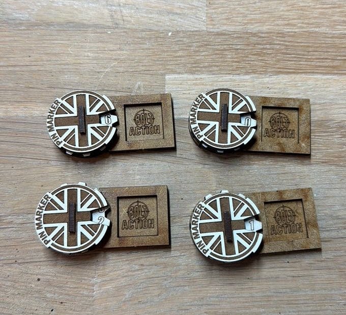 Bolt Action MDF Unit Pin Markers - Great Britain #1, Ophalen of Verzenden, Overige soorten