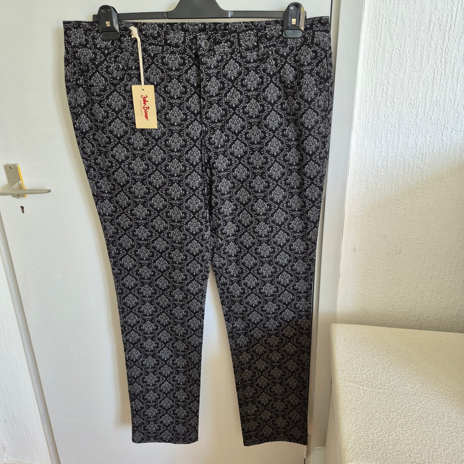 Nieuwe JOHN BANER Zwart/Grijze Dames Jeans Maat 48, Zwart, Maat 46/48 (XL) of groter, Nieuw, Ophalen of Verzenden
