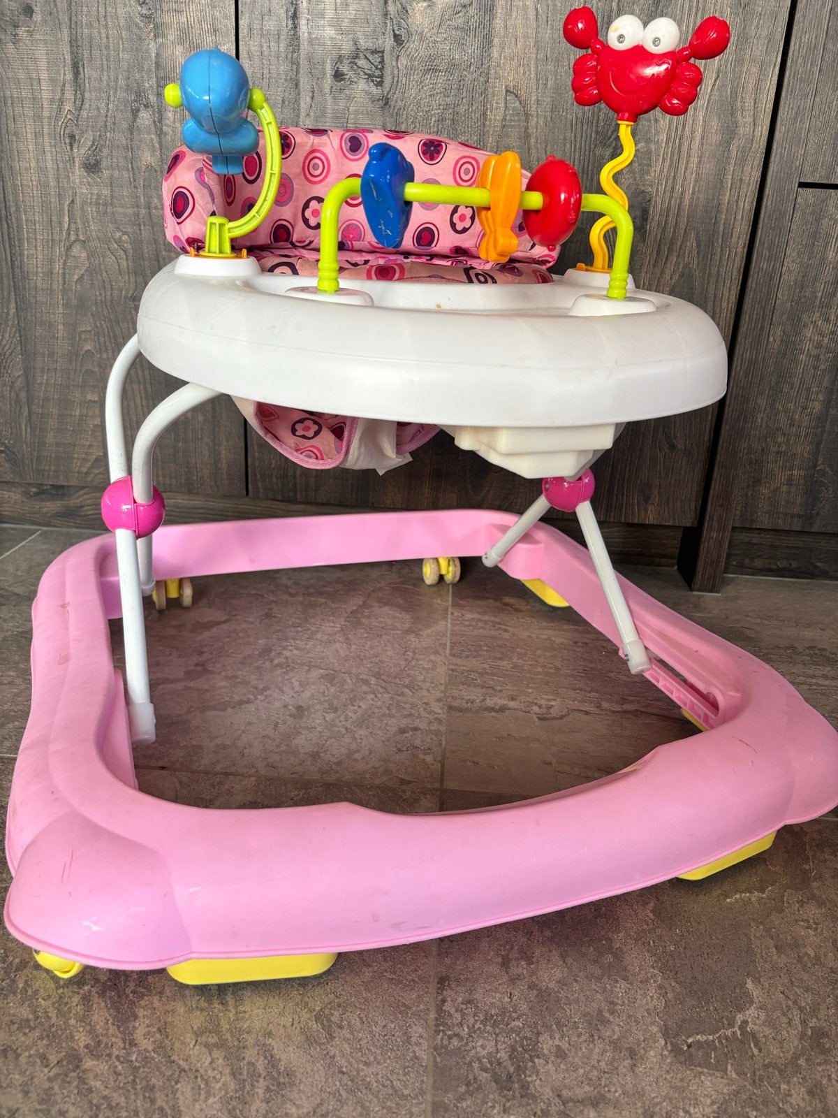 Roze Baby Loopstoel met Speeltjes, Ophalen, Gebruikt