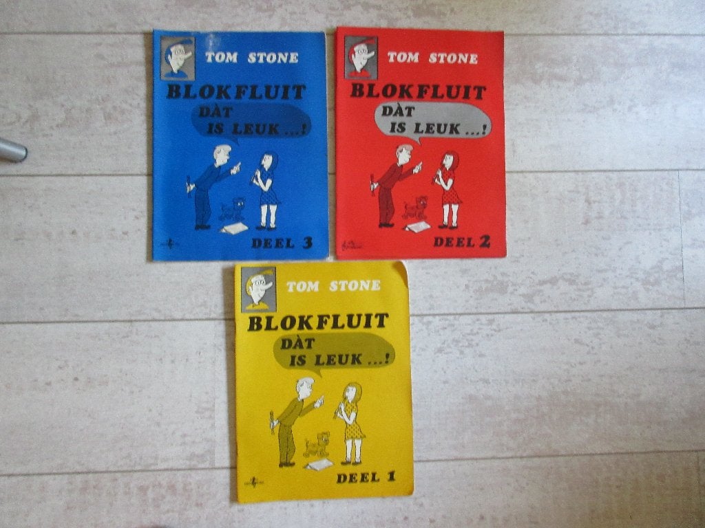 Blokfluit, dat is leuk ...! door Tom Stone Deel 1, 2 en 3, Boeken, Ophalen of Verzenden, Gelezen, Instrument, Tom Stone