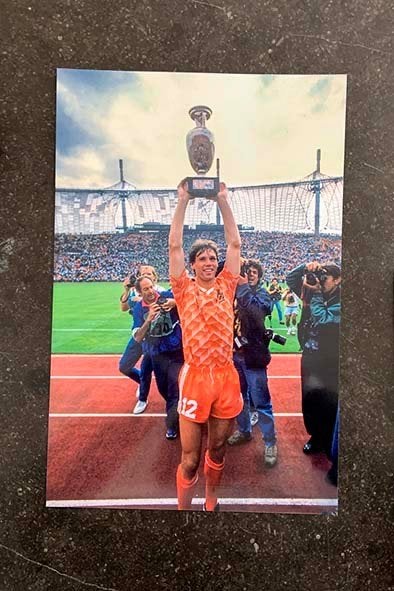 Org kl foto 20x30 cm Marco van Basten + Henri Delaunay Cup, Verzenden, Nieuw, Ajax, Poster, Plaatje of Sticker
