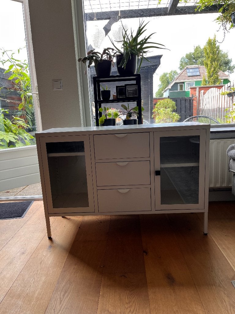 Dressoir wit metaal 105x35x 79, Ophalen, Gebruikt, Modern / industrieel, Metaal