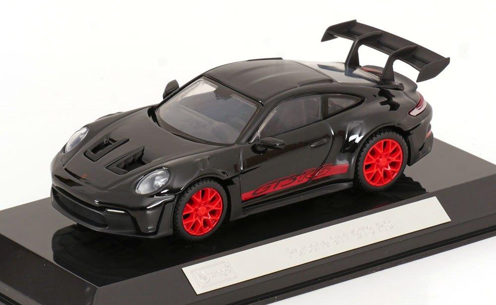 Porsche 911 GT3 RS 2023 Zwart / Rood 1-43 Burago, Hobby en Vrije tijd, Modelauto's | 1:43, Overige merken, Tschuiten@hotmail.com