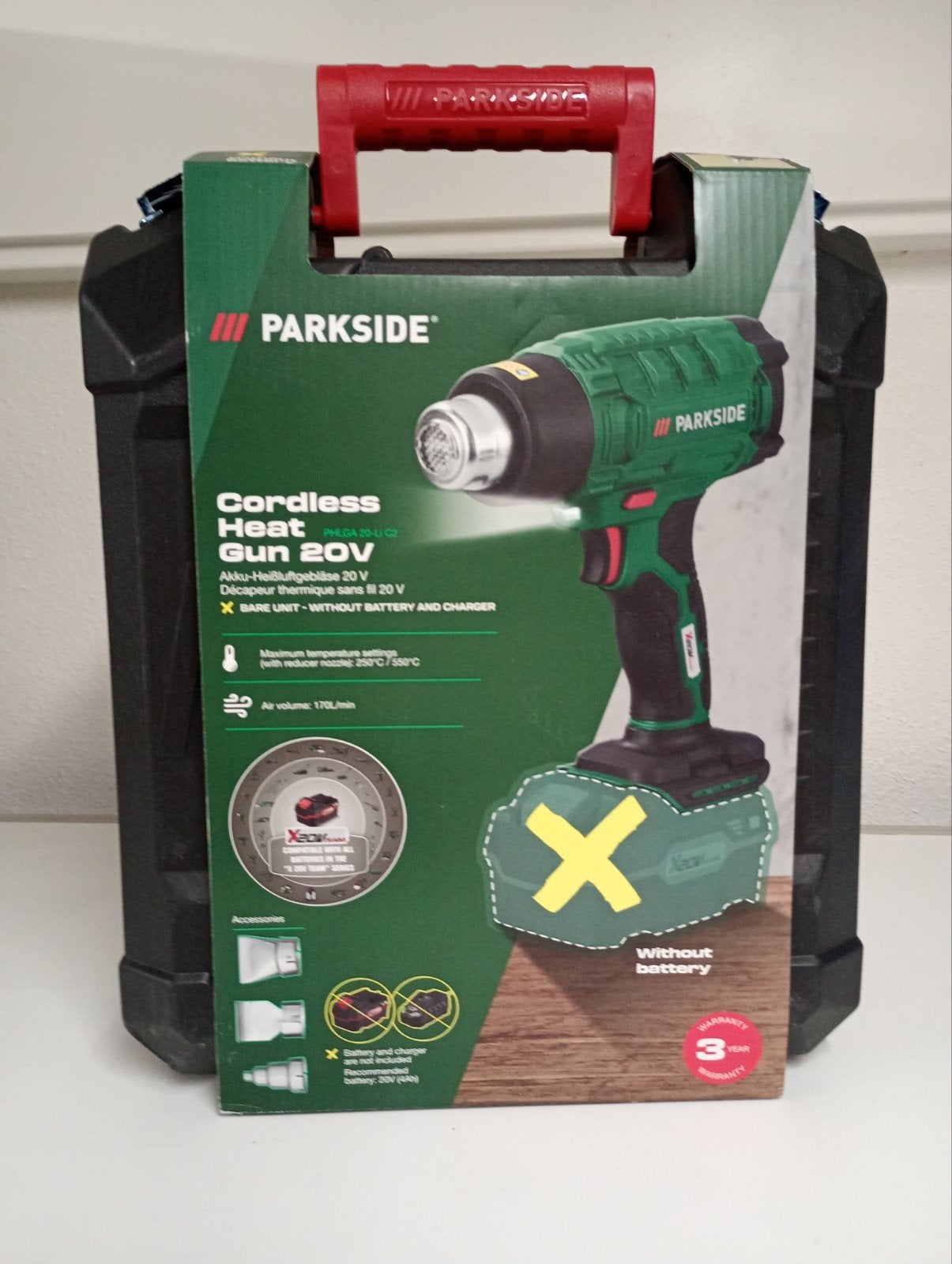 Parkside Lege Gereedschapskoffer verfbrander - Nieuw, Ophalen of Verzenden, Nieuw