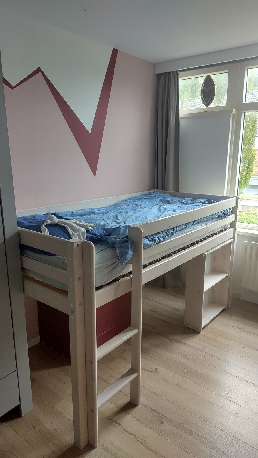 Hoogslaper 90x200 cm, Ophalen, 85 tot 100 cm, Gebruikt, Hoogslaper of Stapelbed